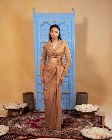 Corwyn Brown Jacket Drape Set