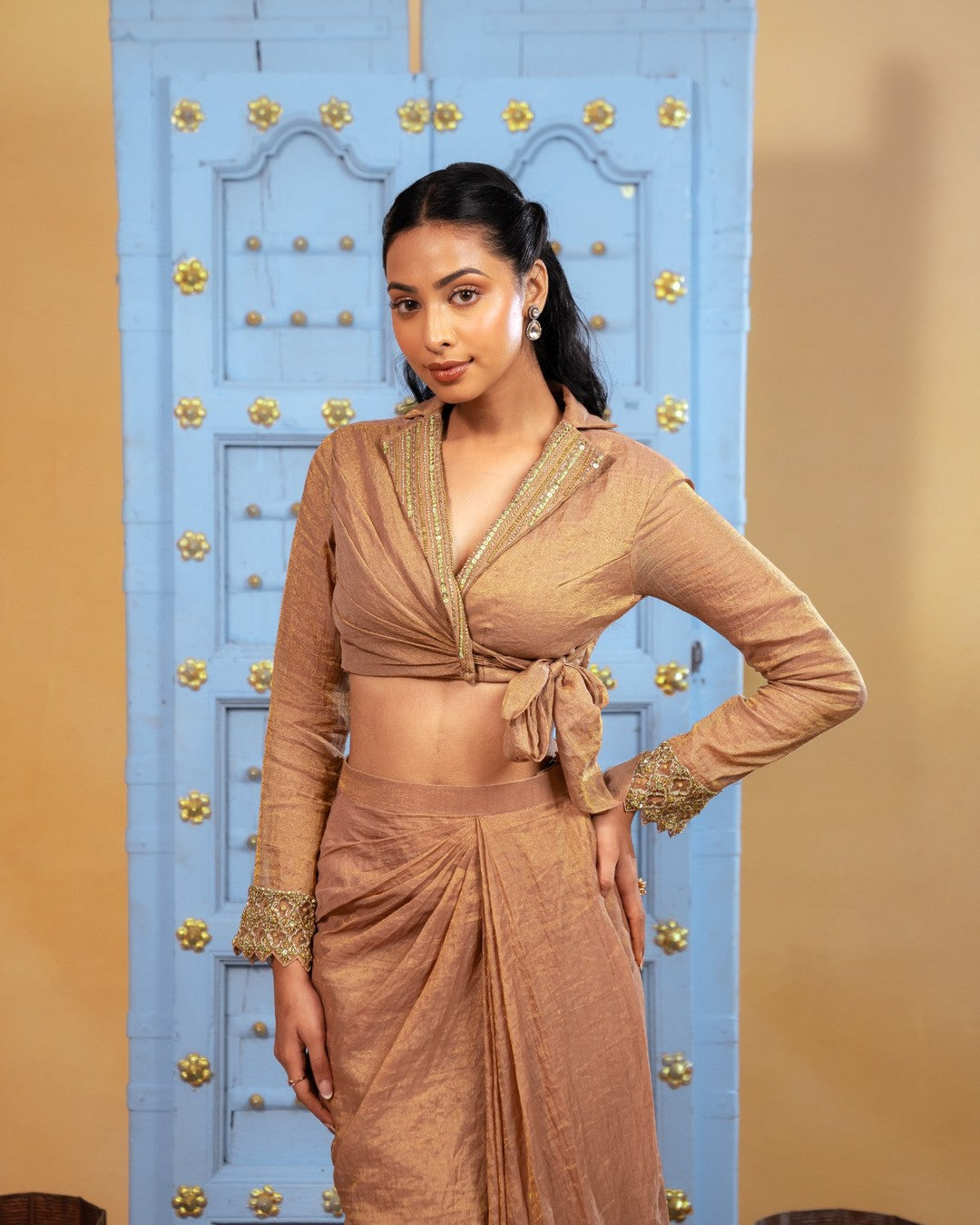 Corwyn Brown Jacket Drape Set