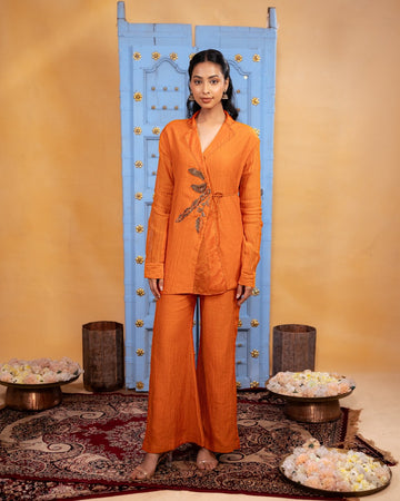 Arcella Orange Wrap Co-ord Set