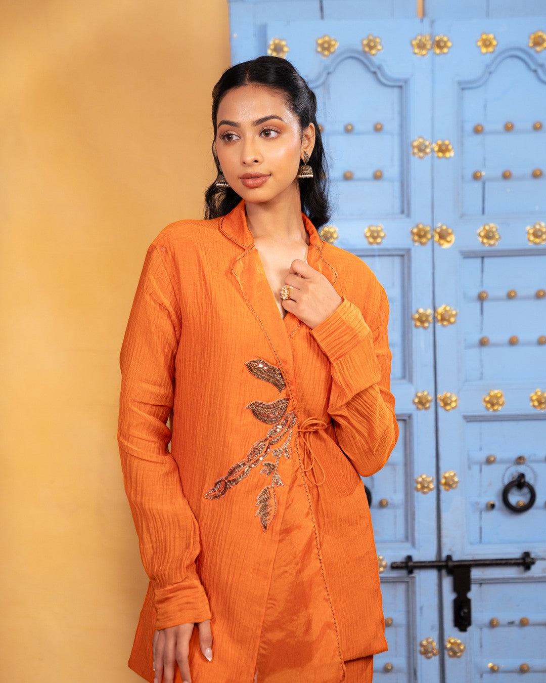 Arcella Orange Wrap Co-ord Set