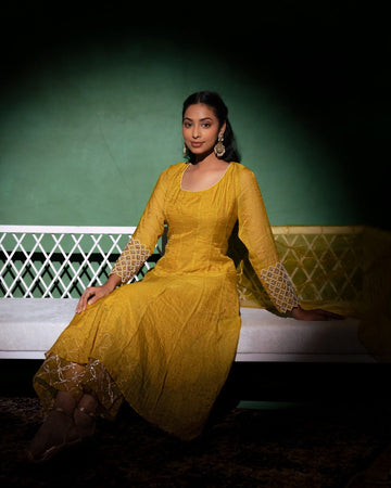 Sohana Yellow Gotta Anarkali Set