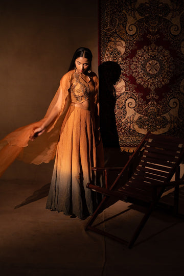Zerlina Ombre Halter Lehenga Set