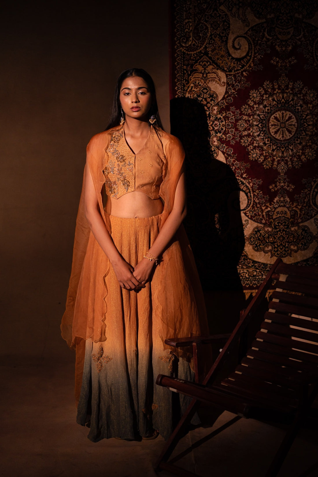 Zerlina Ombre Halter Lehenga Set